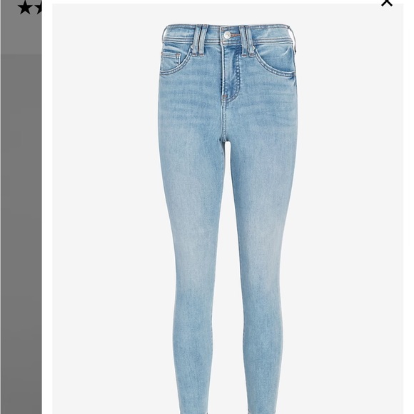 Express High Waisted Supersoft Medium Wash & light wash Cropped Skinny Jean Sz 0 - Picture 8 of 12